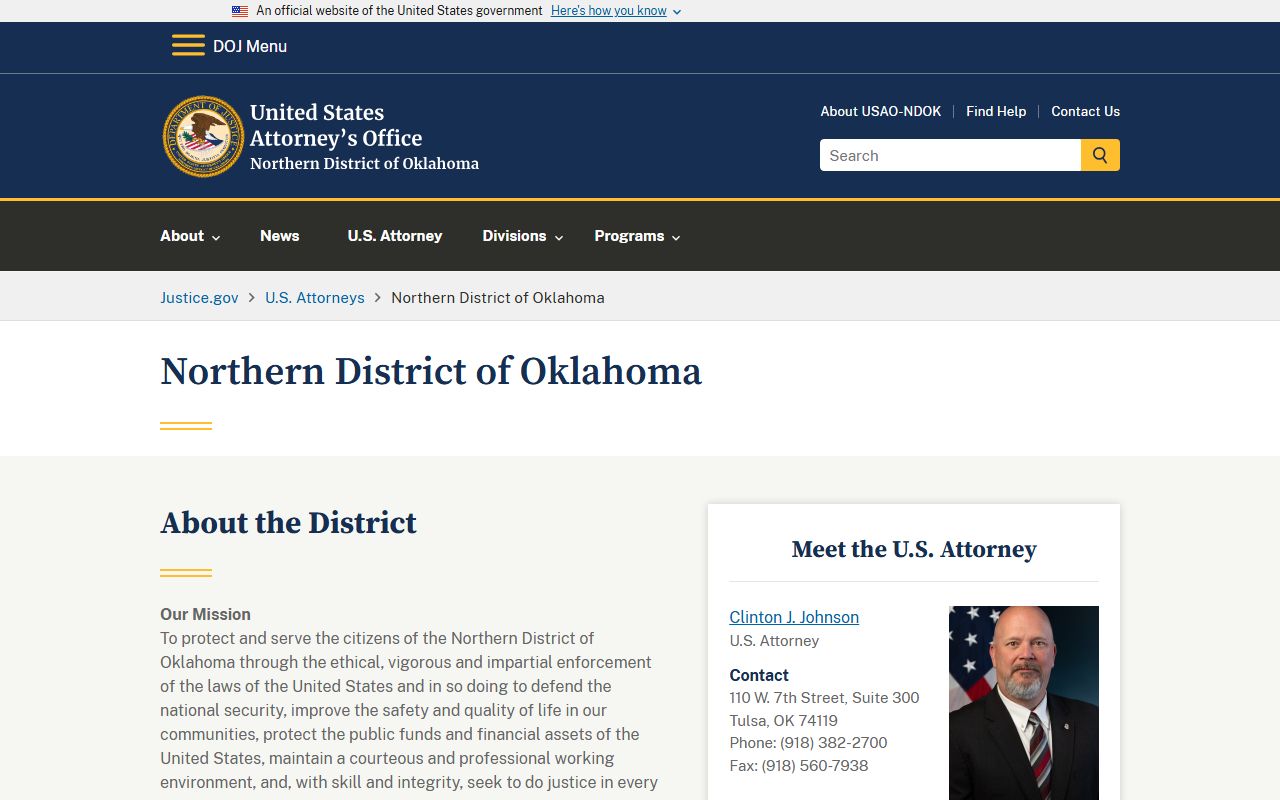 Noble County Court Clerk federal court records reference for the Northern District of Oklahoma
