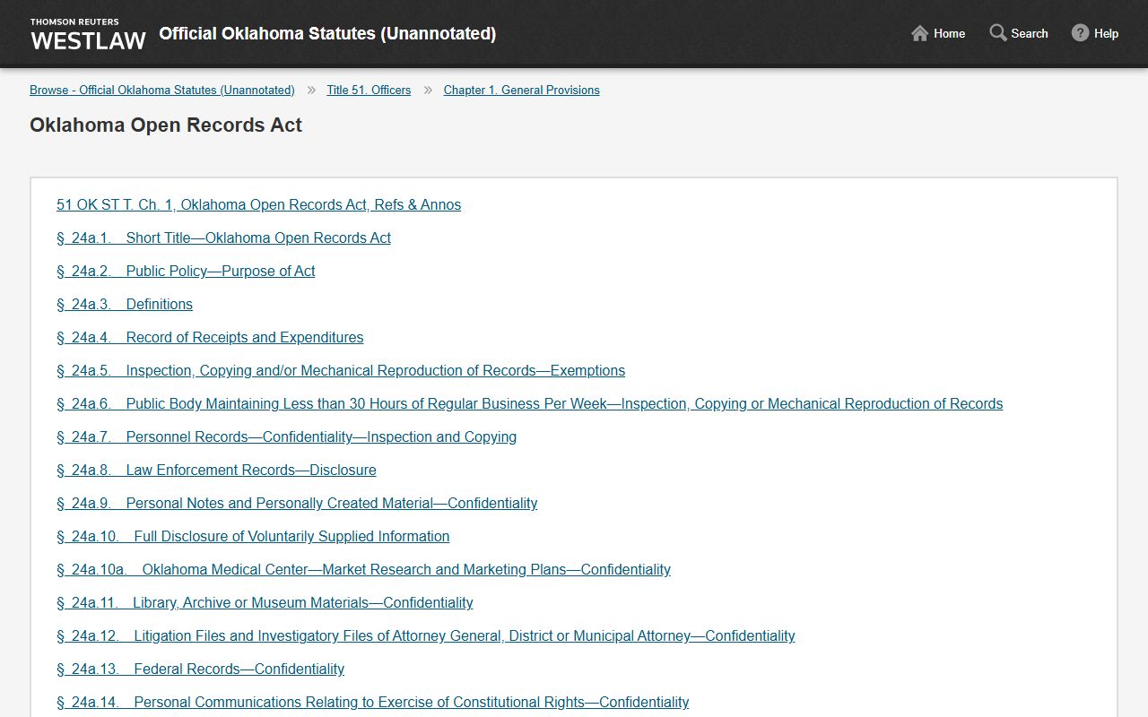 Noble County court dockets and Official Oklahoma Statutes browse page