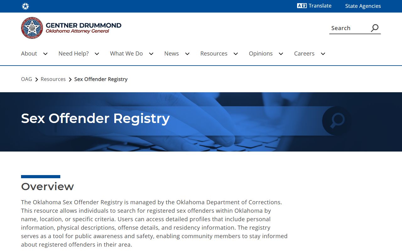Noble County warrant Attorney General sex offender registry resource
